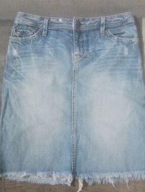 Women's Light Wash Straight Denim Skirt